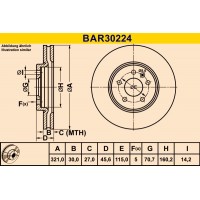 BAR30224 BARUM Гальмівний диск
