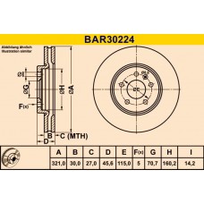 BAR30224 BARUM Гальмівний диск