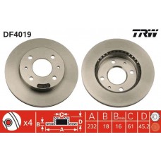 DF4019 TRW Гальмівний диск