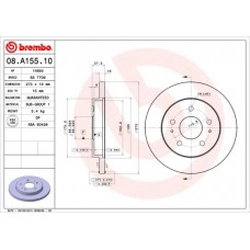 08.A155.10 BREMBO Гальмівний диск