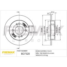 BD-7520 FREMAX Гальмівний диск