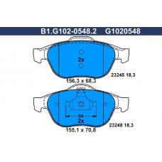 B1.G102-0548.2 GALFER Комплект гальмівних колодок дисковий гальм