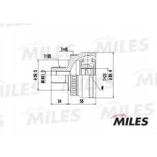 GA20027 MILES Шарнирный комплект, Привідний вал