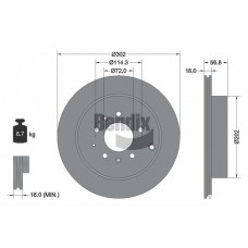 BDS1780 BENDIX Braking Гальмівний диск