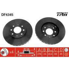 DF4345 TRW Гальмівний диск