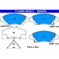 13.0460-5620.2 ATE Комплект гальмівних колодок дисковий гальм