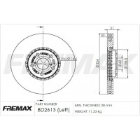 BD-2613 FREMAX Гальмівний диск
