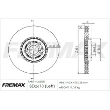 BD-2613 FREMAX Гальмівний диск