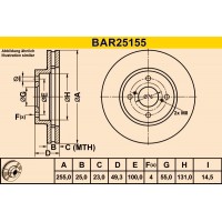 BAR25155 BARUM Гальмівний диск