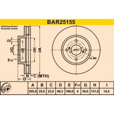 BAR25155 BARUM Гальмівний диск