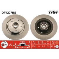 DF4227BS TRW Гальмівний диск