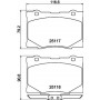 8DB 355 019-571 HELLA Комплект гальмівних колодок, дискове гальмо