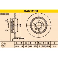 BAR11158 BARUM Гальмівний диск