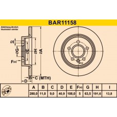 BAR11158 BARUM Гальмівний диск