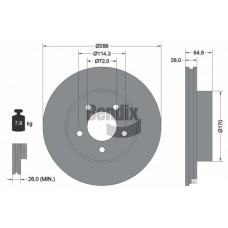 BDS1985HC BENDIX Braking Гальмівний диск
