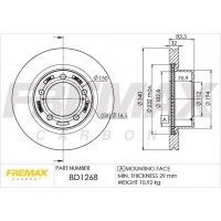 BD-1268 FREMAX Гальмівний диск