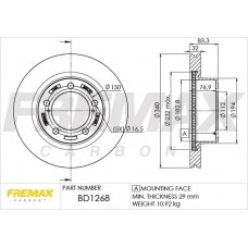 BD-1268 FREMAX Гальмівний диск