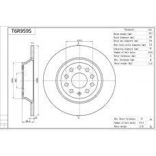 T6R959S AISIN Гальмівний диск