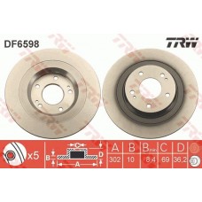 DF6598 TRW Гальмівний диск