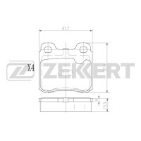 BS-3000 ZEKKERT КомплеК т гальмівних колодок, дискове гальмо