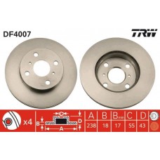DF4007 TRW Гальмівний диск