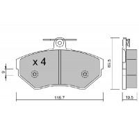 BPVW-1013 AISIN Комплект гальмівних колодок дисковий гальм