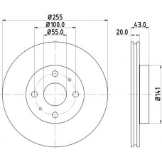8DD 355 108-881 HELLA Гальмівний диск