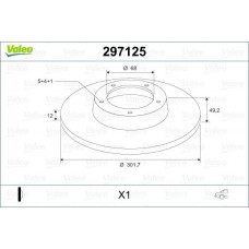 297125 VALEO Гальмівний диск