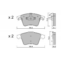 BPVW-1032 AISIN Комплект гальмівних колодок дисковий гальм