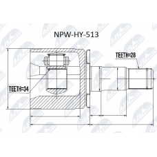 NPW-HY-513 NTY Шарнирный комплект, Привідний вал
