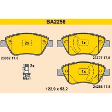 BA2256 BARUM Комплект гальмівних колодок дисковий гальм
