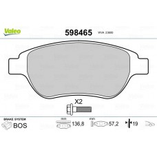 598465 VALEO Комплект гальмівних колодок дисковий гальм