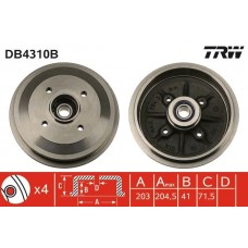 DB4310B TRW Гальмівний барабан