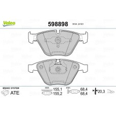 598898 VALEO КомплеК т гальмівних колодок, дискове гальмо