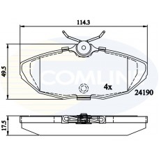 CBP02289 COMLINE Комплект гальмівних колодок дисковий гальм