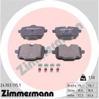 24703.175.1 ZIMMERMANN Комплект гальмівних колодок дисковий гальм