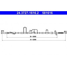 24.3727-1616.2 ATE Тросик, cтояночный тормоз