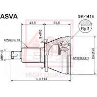 SK-1414 ASVA Шарнирный комплект, Привідний вал