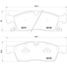 P 37 017 BREMBO Комплект гальмівних колодок дисковий гальм