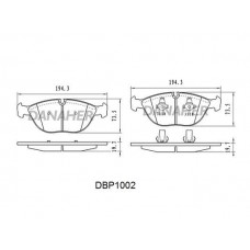 DBP1002 DANAHER Комплект гальмівних колодок дисковий гальм