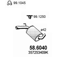 58.6040 ASSO Середній глушник вихлопних газів