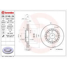 09.5148.24 BREMBO Гальмівний диск