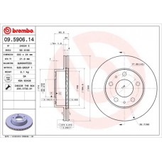 09.5906.14 BREMBO Гальмівний диск