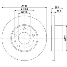 8DD 355 107-421 HELLA Гальмівний диск