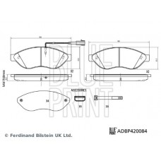 ADBP420084 BLUE PRINT Комплект гальмівних колодок дисковий гальм