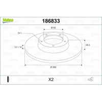 186833 VALEO Гальмівний диск
