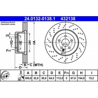 24.0132-0138.1 ATE Гальмівний диск