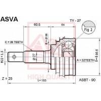 TY-27 ASVA Шарнирный комплект, Привідний вал