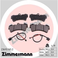 23693.165.2 ZIMMERMANN Комплект гальмівних колодок дисковий гальм