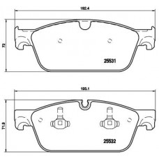 P 50 102X BREMBO Комплект гальмівних колодок дисковий гальм